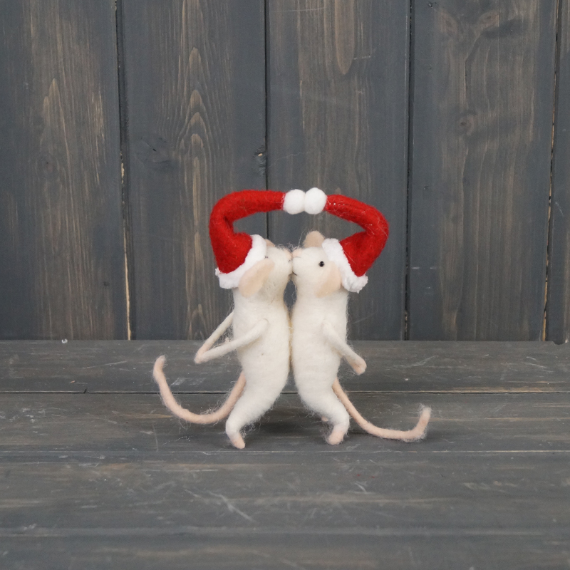Pair of Festive Kissing Mice  detail page
